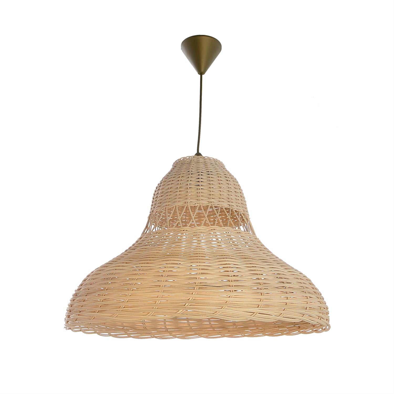 Avize Çarşısı BAMBU Eskitme Renkli, Hasır Şapkalı, Sarkıt Avize, BAMBU.03