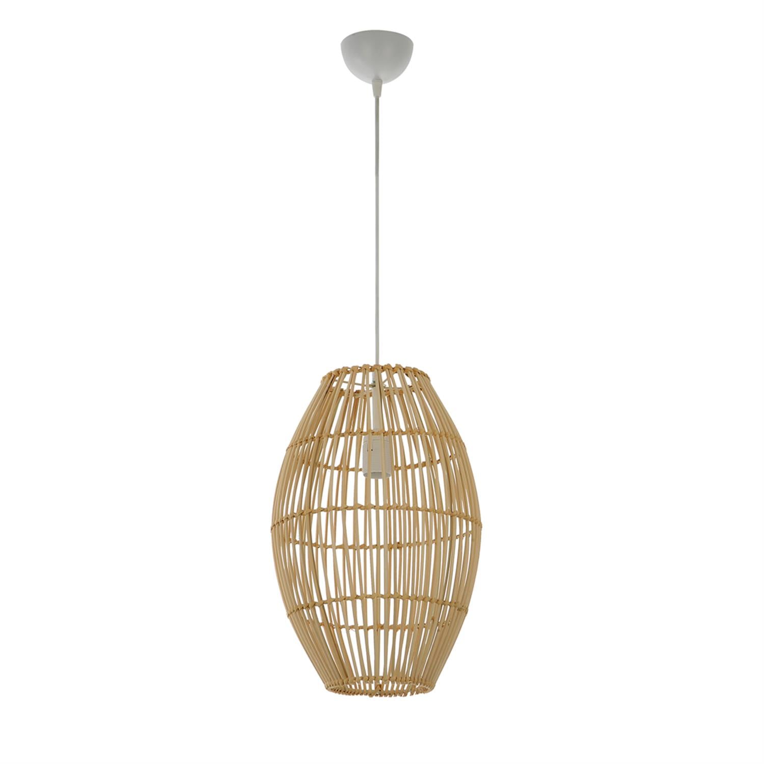 Avize Çarşısı BAMBU Eskitme Renkli, Hasır Şapkalı, Sarkıt Avize, BAMBU.08