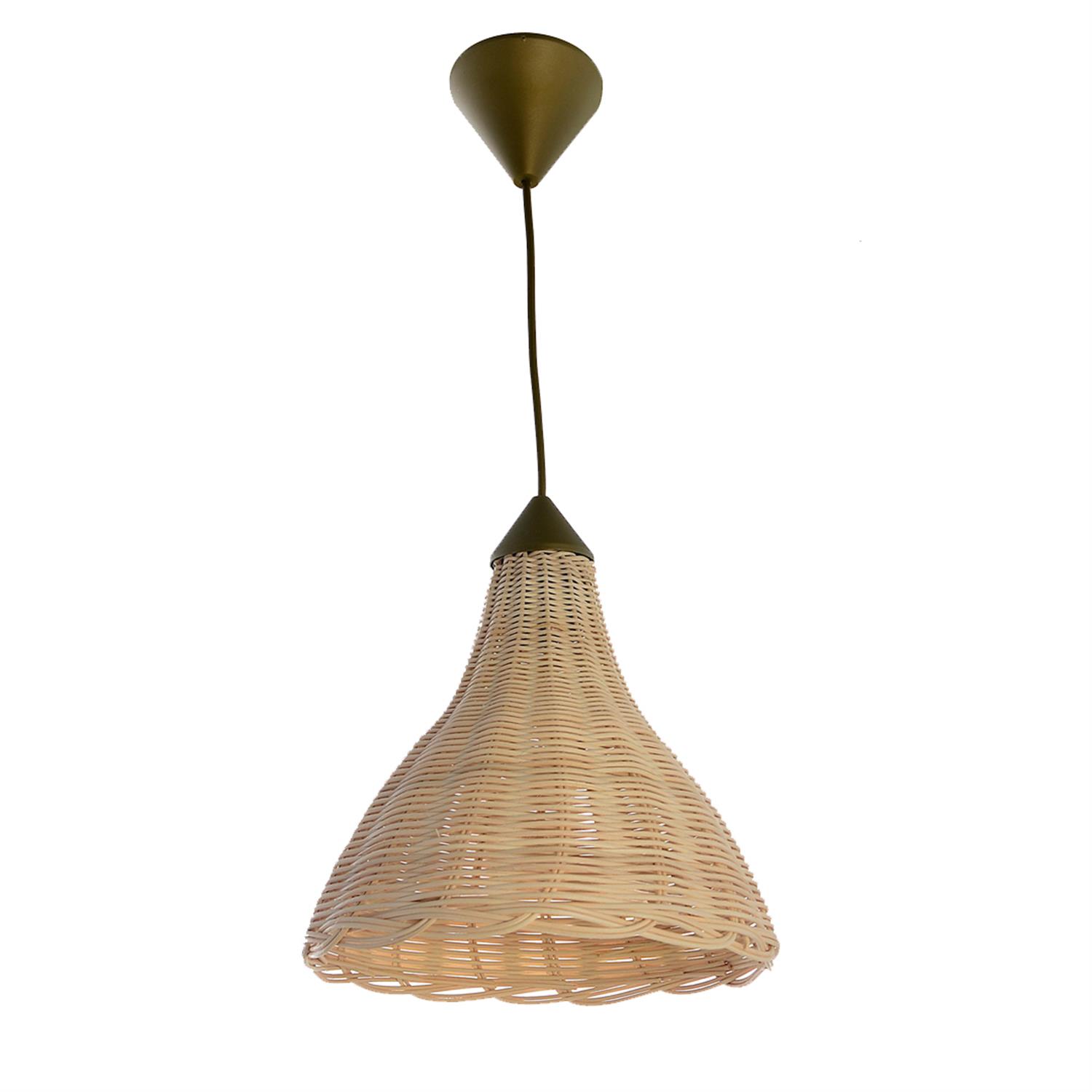 Avize Çarşısı BAMBU Eskitme Renkli, Hasır Şapkalı, Sarkıt Avize, BAMBU.01