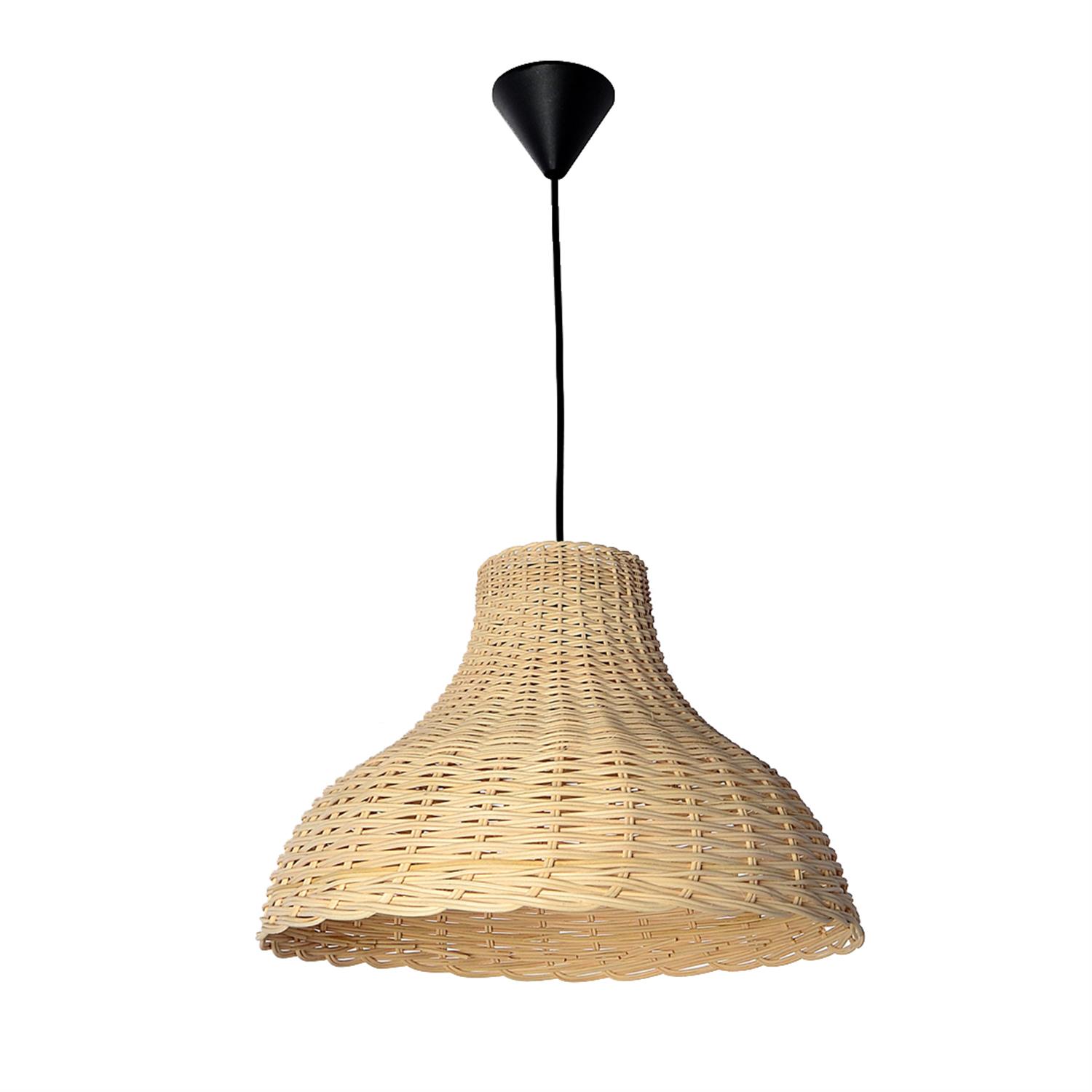Avize Çarşısı BAMBU Siyah Renkli, Hasır Şapkalı, Sarkıt Avize, BAMBU.02A