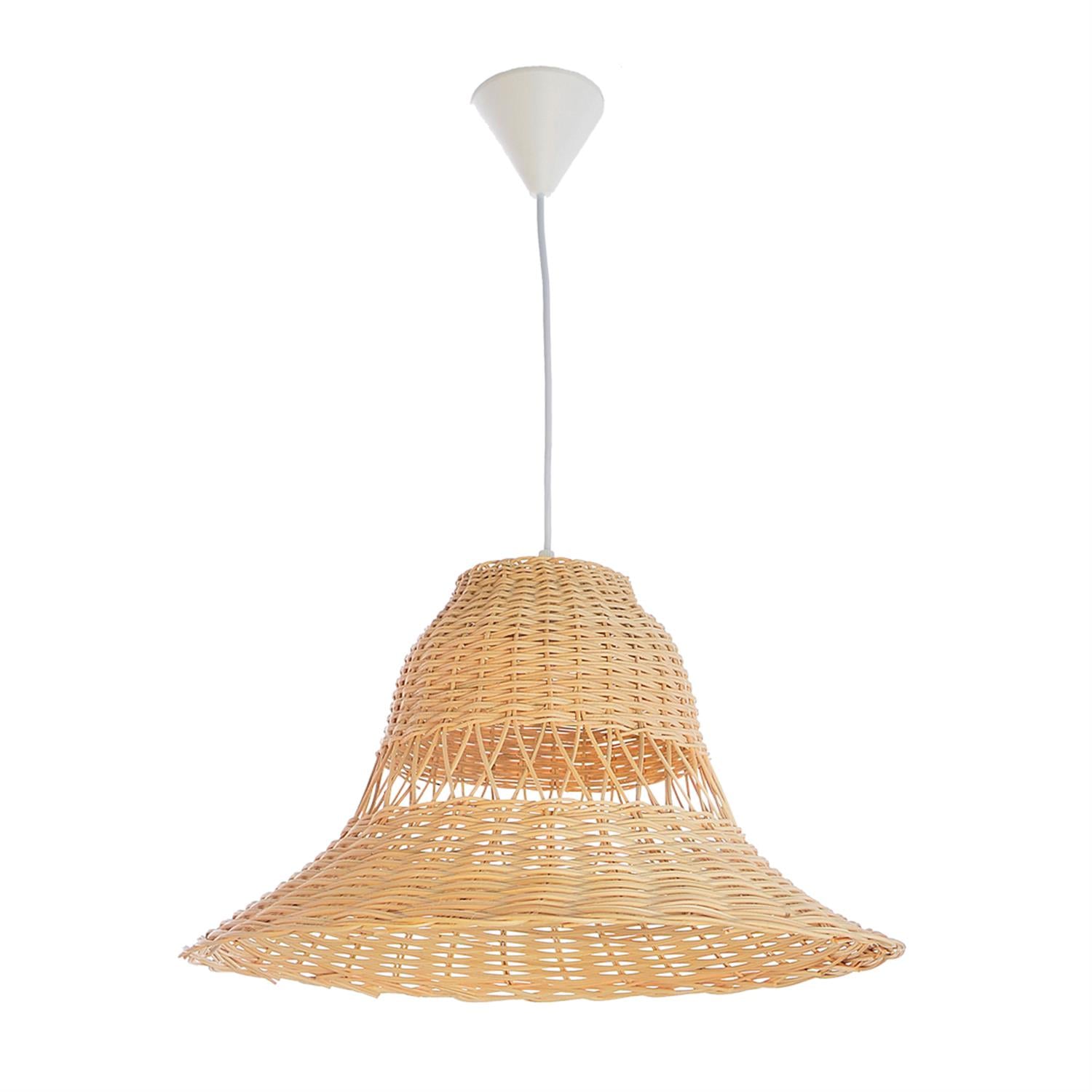 Avize Çarşısı BAMBU Siyah Renkli, Hasır Şapkalı, Sarkıt Avize, BAMBU.02B
