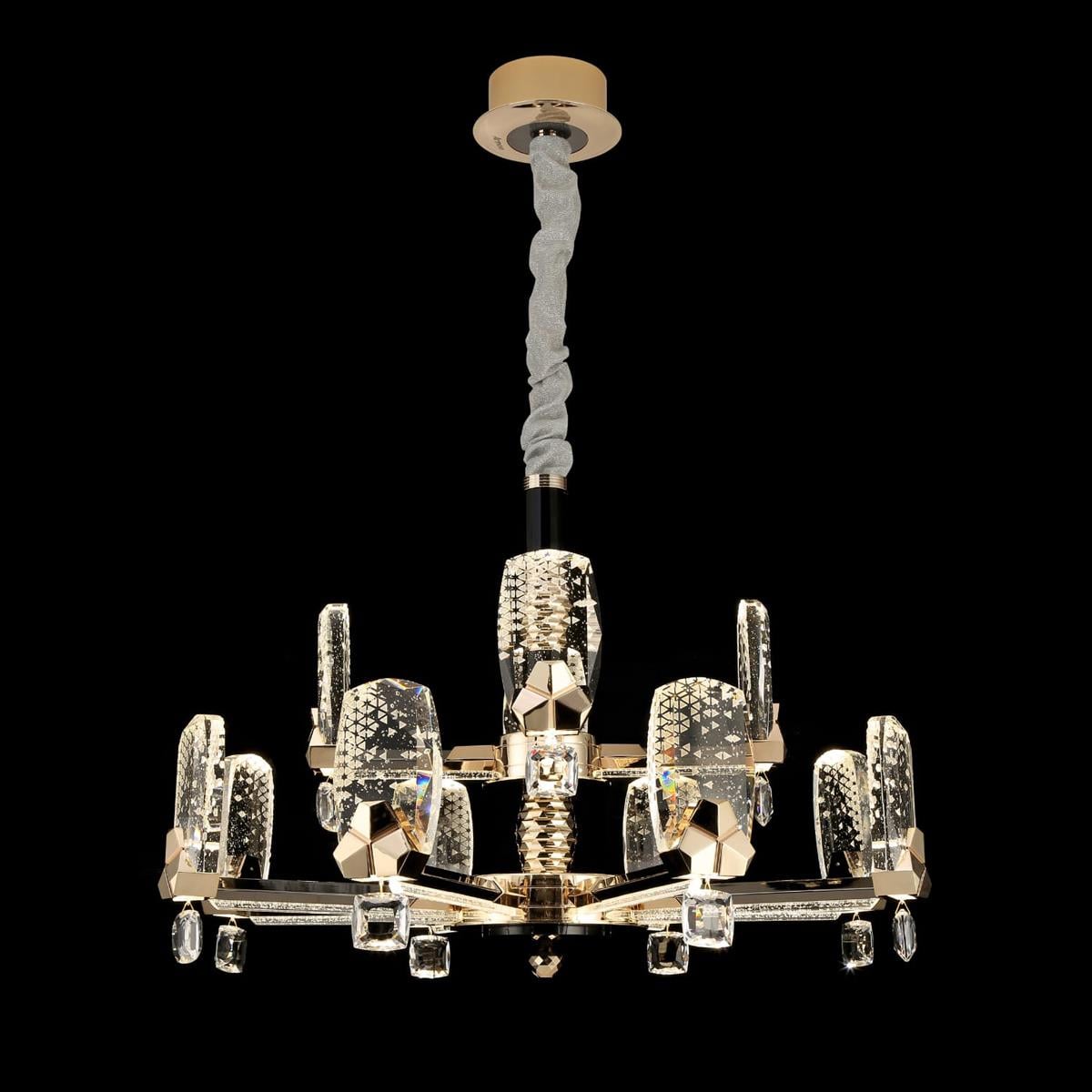 Avize Çarşısı Gold 2 katlı Led Avize E.9302/8+4