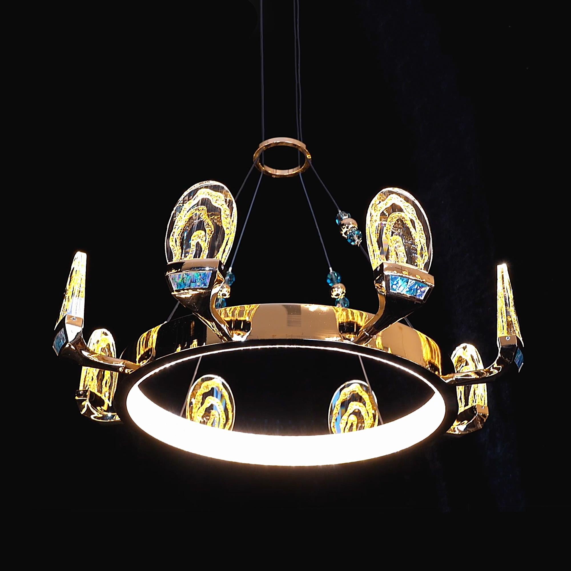 Avize Çarşısı Led Luxury Gold Led Avize BS.MD88330-8
