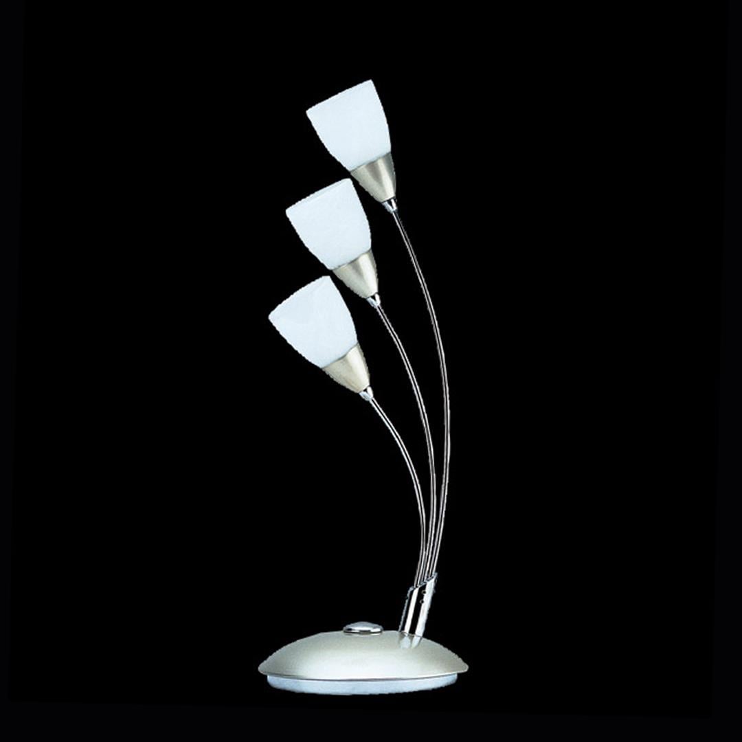 Avize Çarşısı Melisa 3 Lü Camlı Krom Masa Lambası Bs.1550-51-37