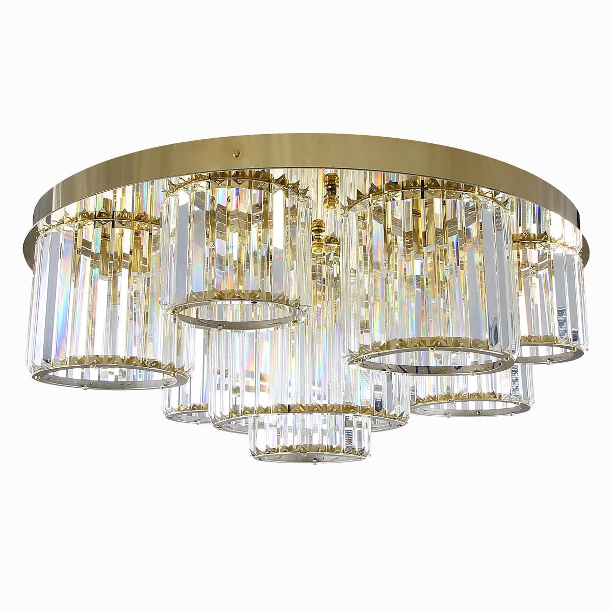 Avize Çarşısı Orion Gold javascript:void(0)Renkli Kristal Taşlı Plafonyer Avize BS.7747-58-90