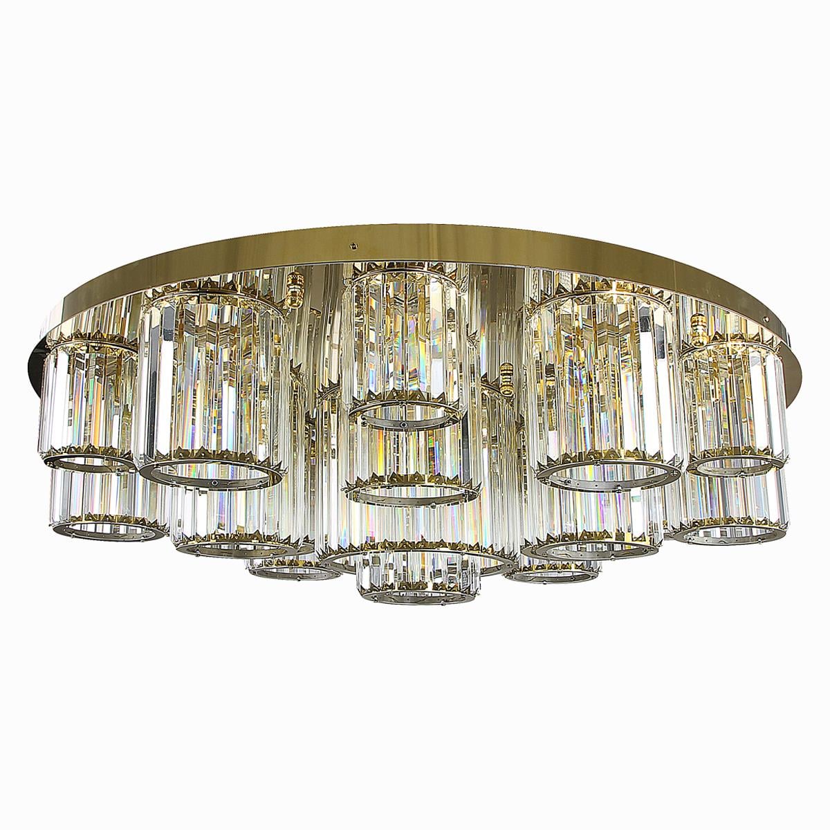 Avize Çarşısı Orion Gold Renkli Kristal Taşlı Plafonyer Avize BS.7747-58-120