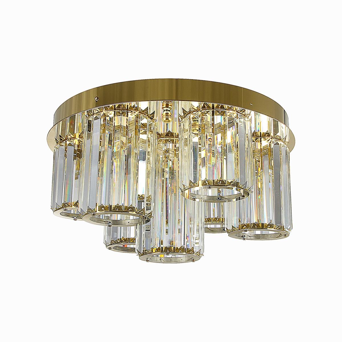 Avize Çarşısı Orion Gold Renkli Kristal Taşlı Plafonyer Avize BS.7747-58-60