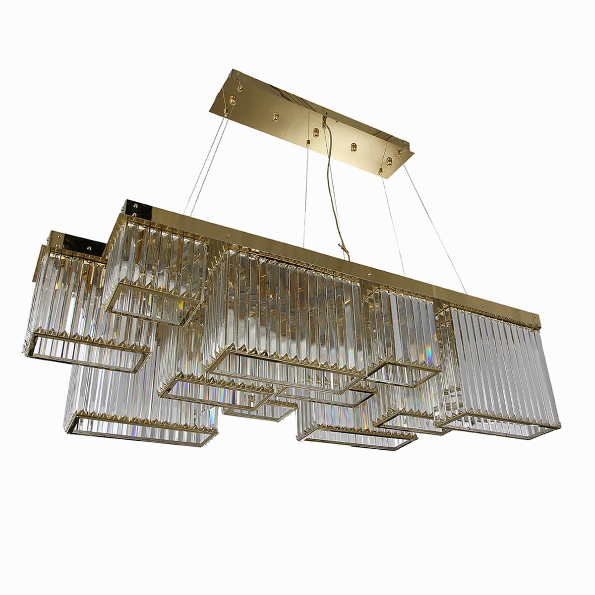 Avize Çarşısı Pırlanta Gold Renkli Kristal Taşlı Sarkıt Avize BS.7746-78-150M