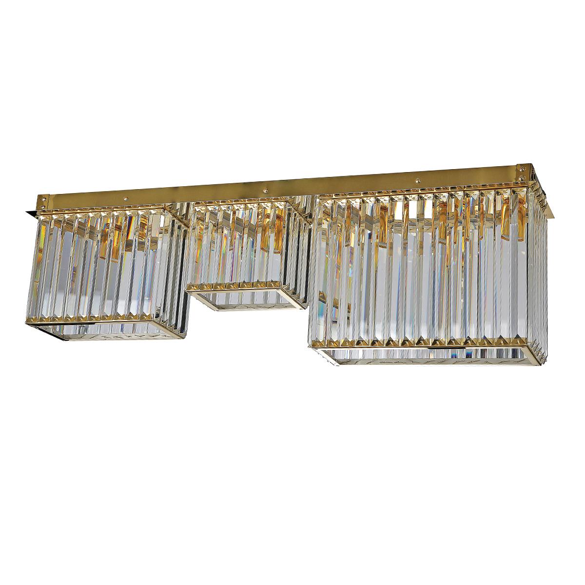 Avize Çarşısı Pırlanta Gold Renkli Kristal Taşlı Plafonyer Sıralı Avize BS.7746-78-13