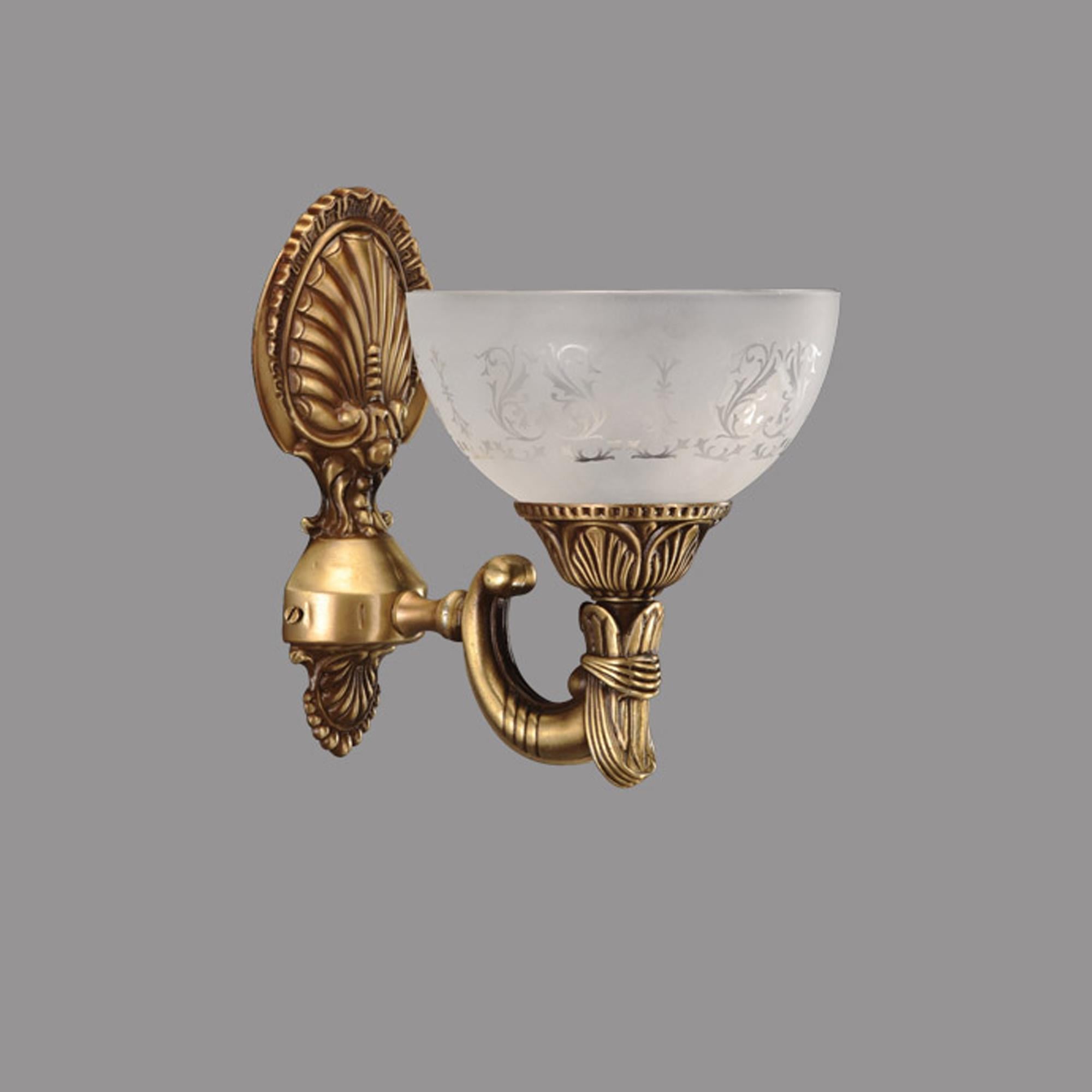 Avize Çarşısı, Royal Classic Armoni Tekli Beyaz Cam Başlıklı, Eskitme Antik Renk Metal Gövde, Duvar Aplik BS.3040-52-19 B
