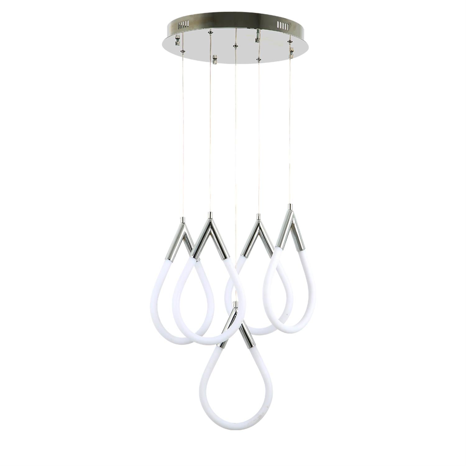 Avize Çarşısı White Rose Eskitme Renkli, Ledli, 5li Sarkıt Avize, BS.4232-52-45