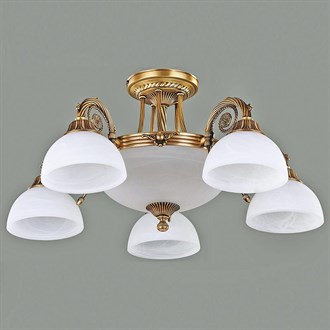 Avize Çarşısı, Royal Classic Dakar 5 kollu Beyaz Cam Başlıklı, Eskitme Antik Renk Metal Gövde, Sarkıt Avize BS.3087-52-05 B