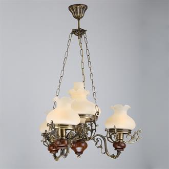 Avize Çarşısı Natural Collection Aladdin Eskitme Ahşap-Metal Gövde, Ananas Camlı, Eskitme Avize BS.2007-62-20 A