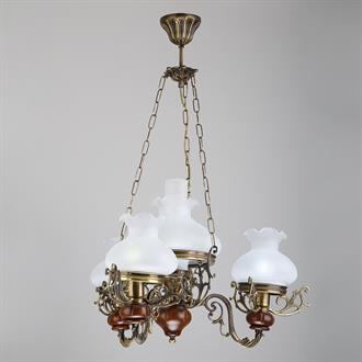 Avize Çarşısı Natural Collection Aladdin 3lü Sarkıt Avize | Eskitme Antik Kasa | Beyaz Camlı | 4xE27 Duylu | Klasik Vintage Salon Yemek Odası Avizesi BS.2007-62-20 B