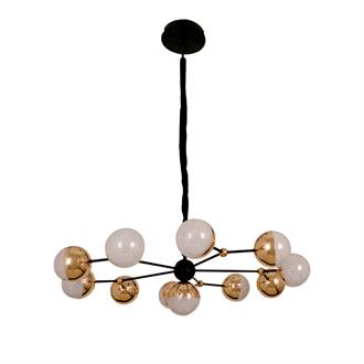 Avize Çarşısı Bohem Molekül 10lu Gold Ledli Avize BS.9273-58-10