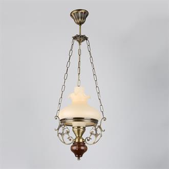 Avize Çarşısı Natural Collection Aladdin Eskitme Ahşap-Metal Gövde, Beyaz Camlı, Eskitme Avize BS.2006-62-20 B