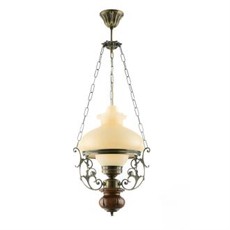 Avize Çarşısı Natural Collection Aladdin Eskitme Ahşap-Metal Gövde, Ananas Camlı, Eskitme Avize BS.2006-62-24 A
