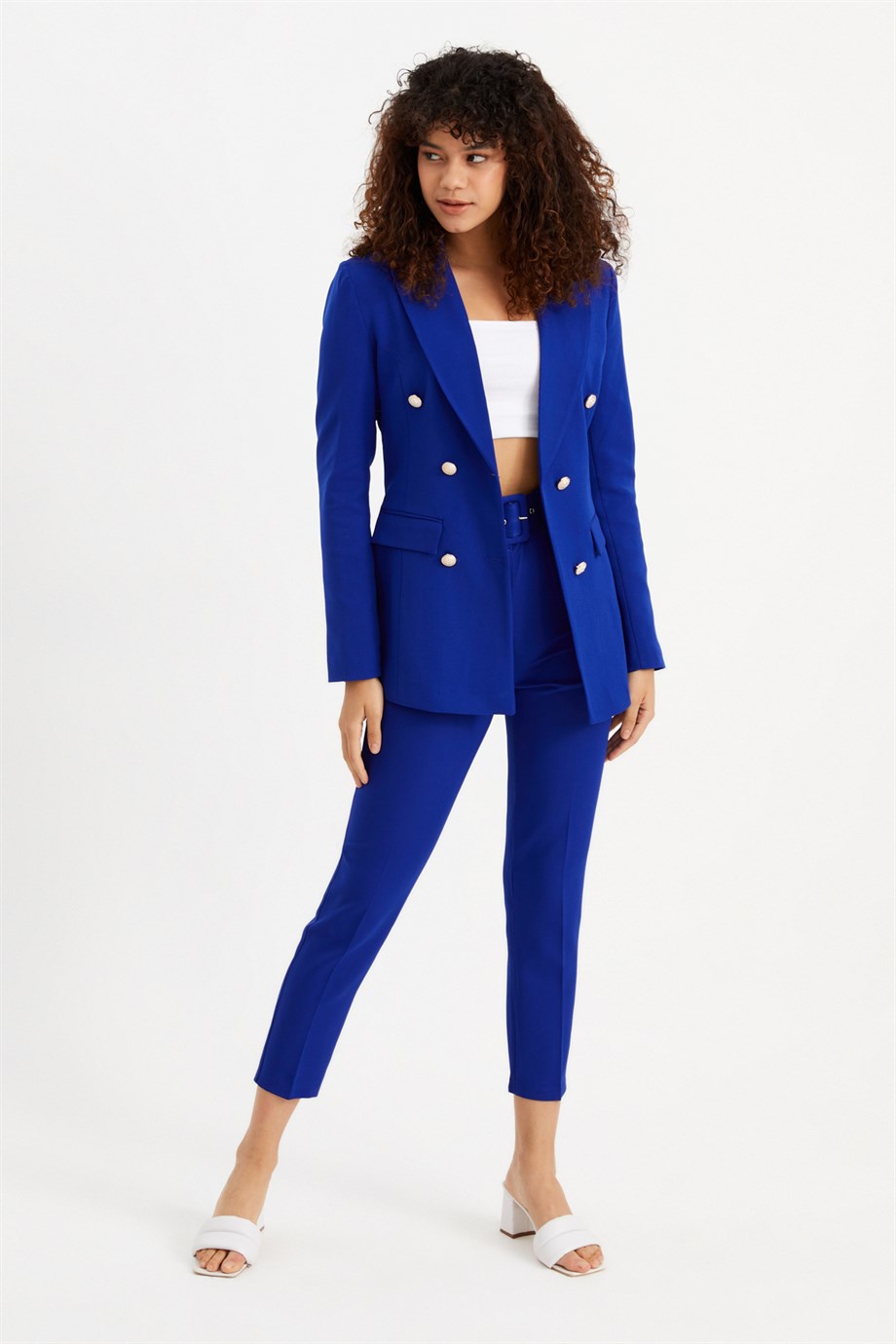 Saks Mavi Blazer Ceket Pantolon Takım Elbise - Ramsey'z Style