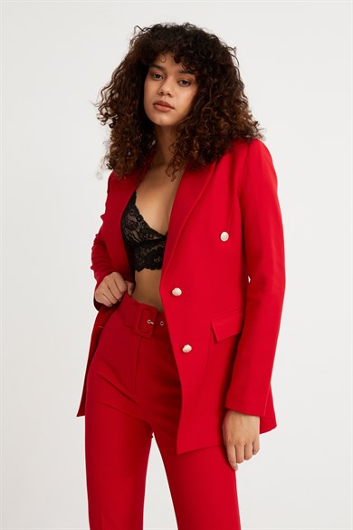 Kırmızı Blazer Ceket Pantolon Takım Elbise - Ramsey'z Style