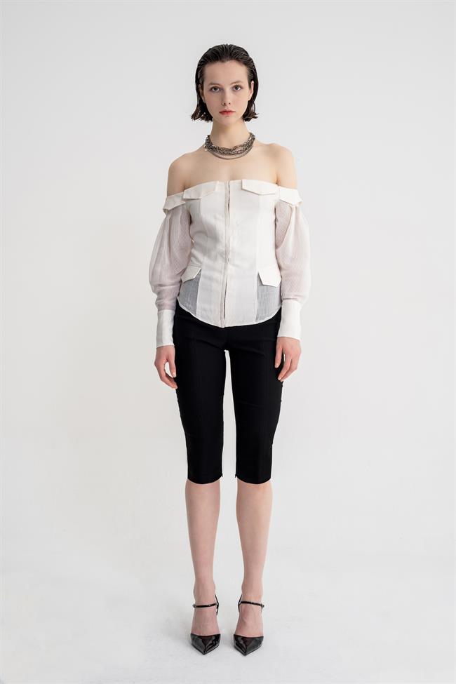 corset shirt capri pants