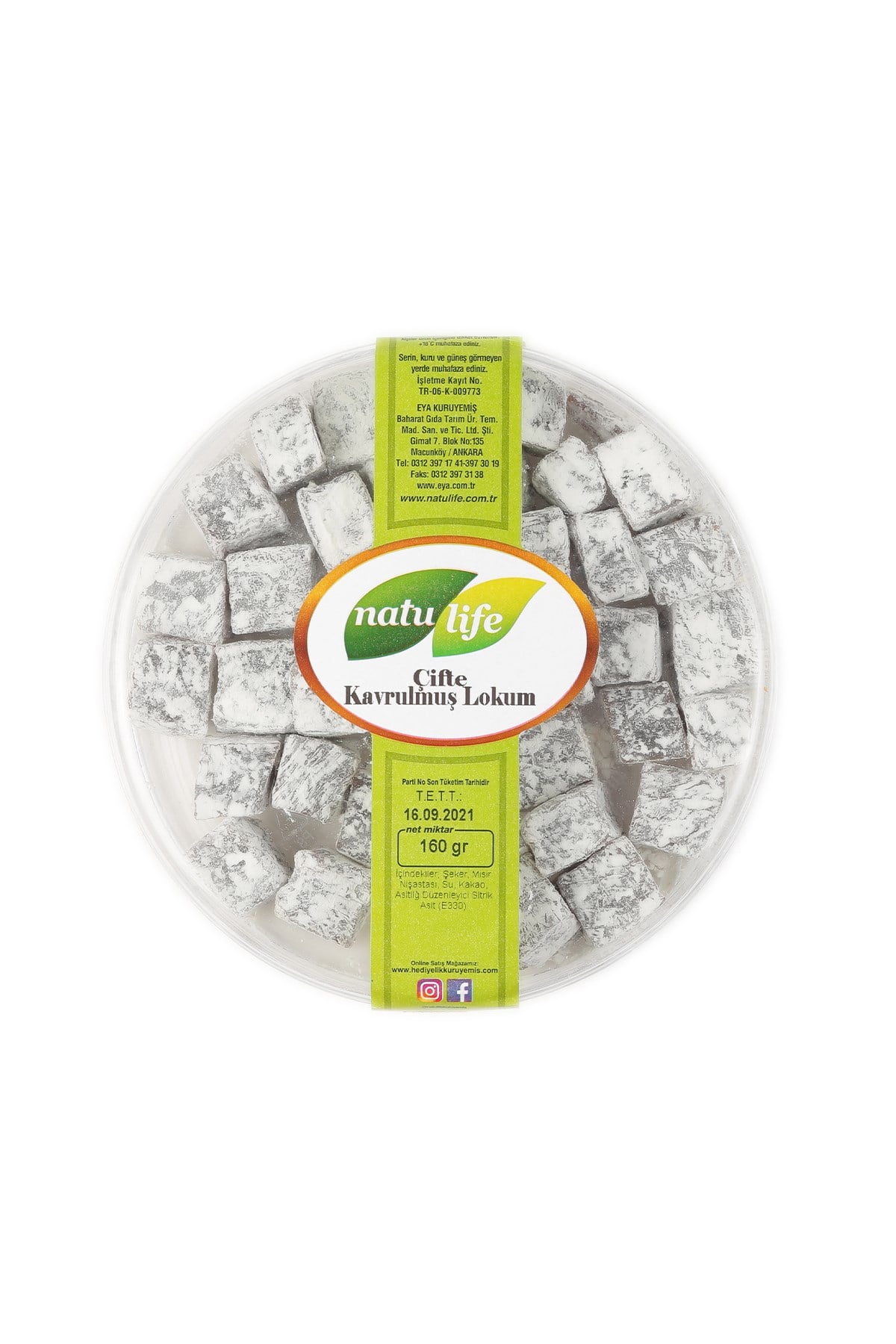 Çifte Kavrulmuş Lokum 160 Gr  | Natulfie Taze Kuruyemiş- Natulife