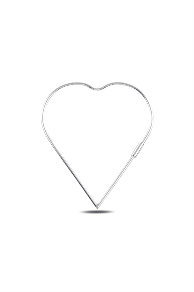 Kalp Model Gümüş Küpe
