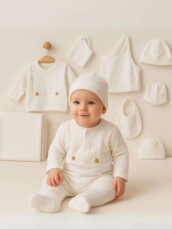 10’lu Organik Pamuklu Bebek Hastane Çıkış Seti