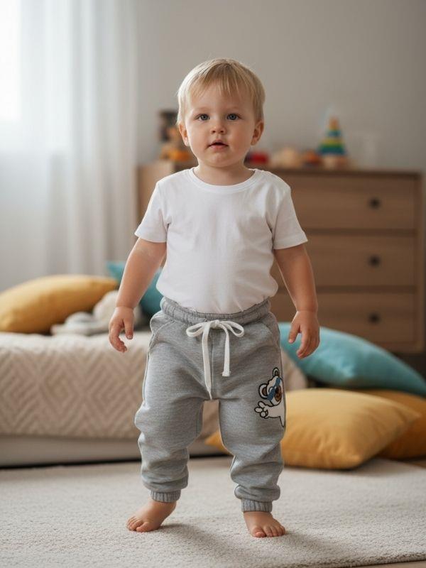 Bebek Ayıcık Desenli Eşofman Alt