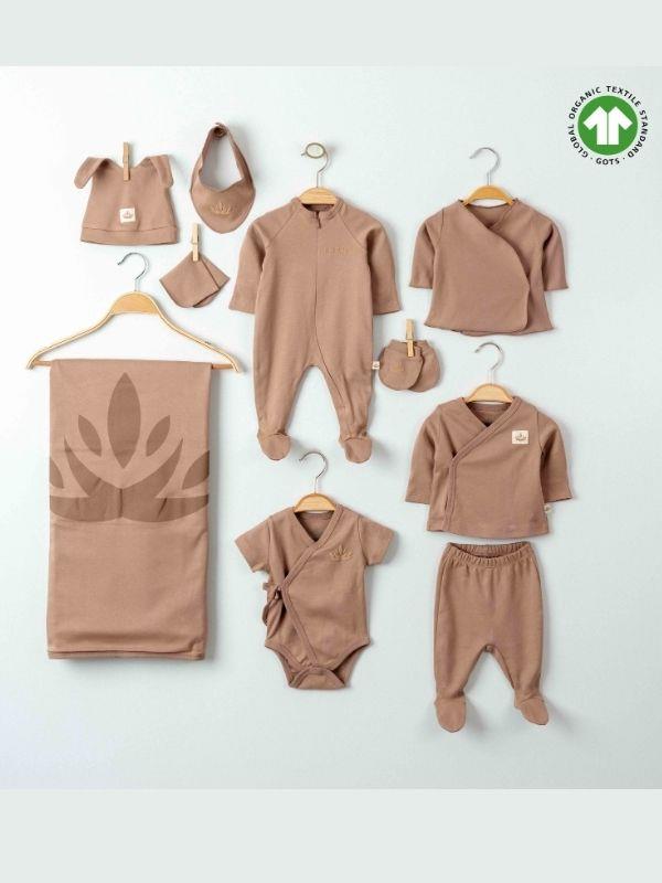 Bebek Organik Pamuklu 10 Parça Hastane Çıkış Seti