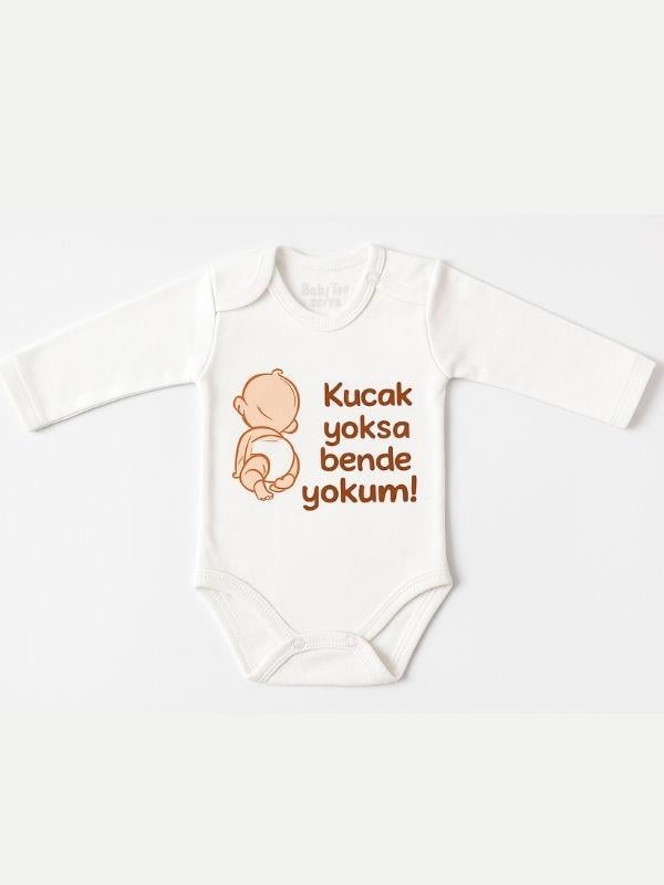 Bebek Pamuklu Kucak Yoksa Ben Yokum Yazılı Uzun Kol Body