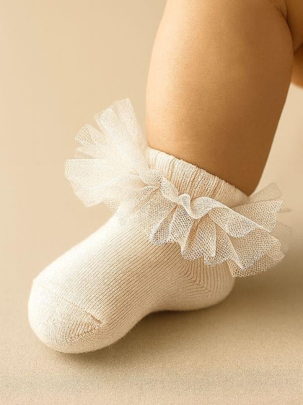 Bebek Pamuklu Tüllü Kısa Çorap