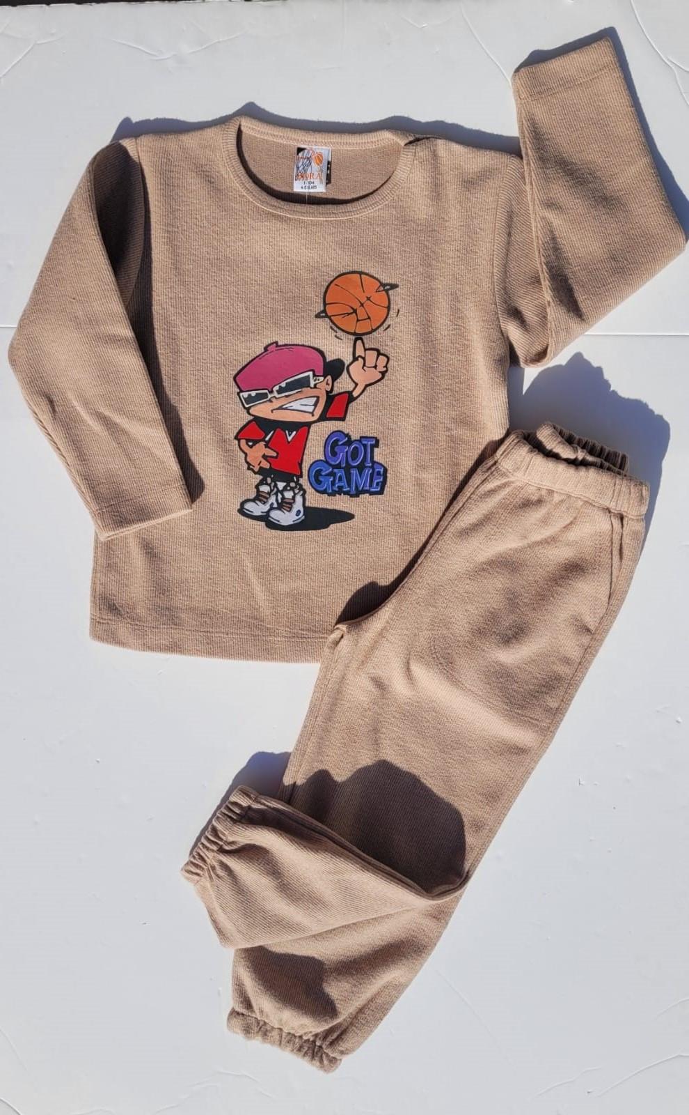 Çocuk Basketbol Toplu Pamuklu Pijama Takım