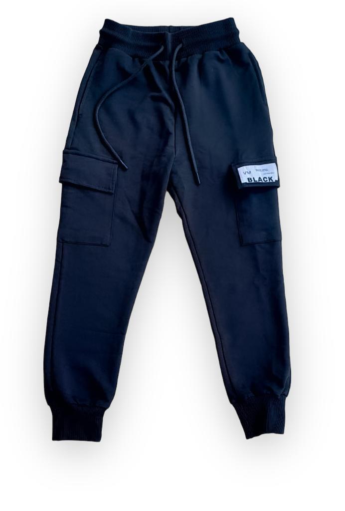 Çocuk Beli Paçası Lastikli Black Yazılı Eşofman Alt