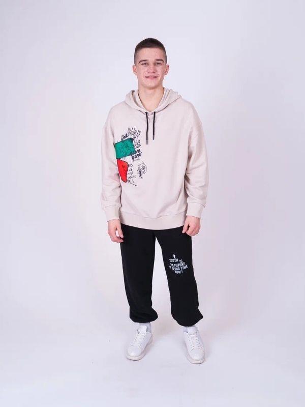 Çocuk Family World Yazıılı Kapüşonlu Sweatshirt