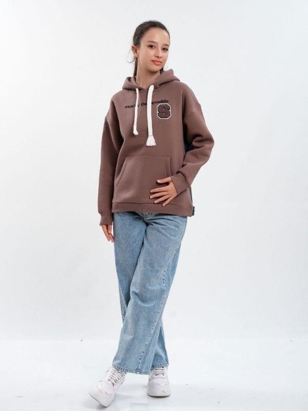 Çocuk Kapüşonlu Sırtı Kot Detaylı Sweatshirt
