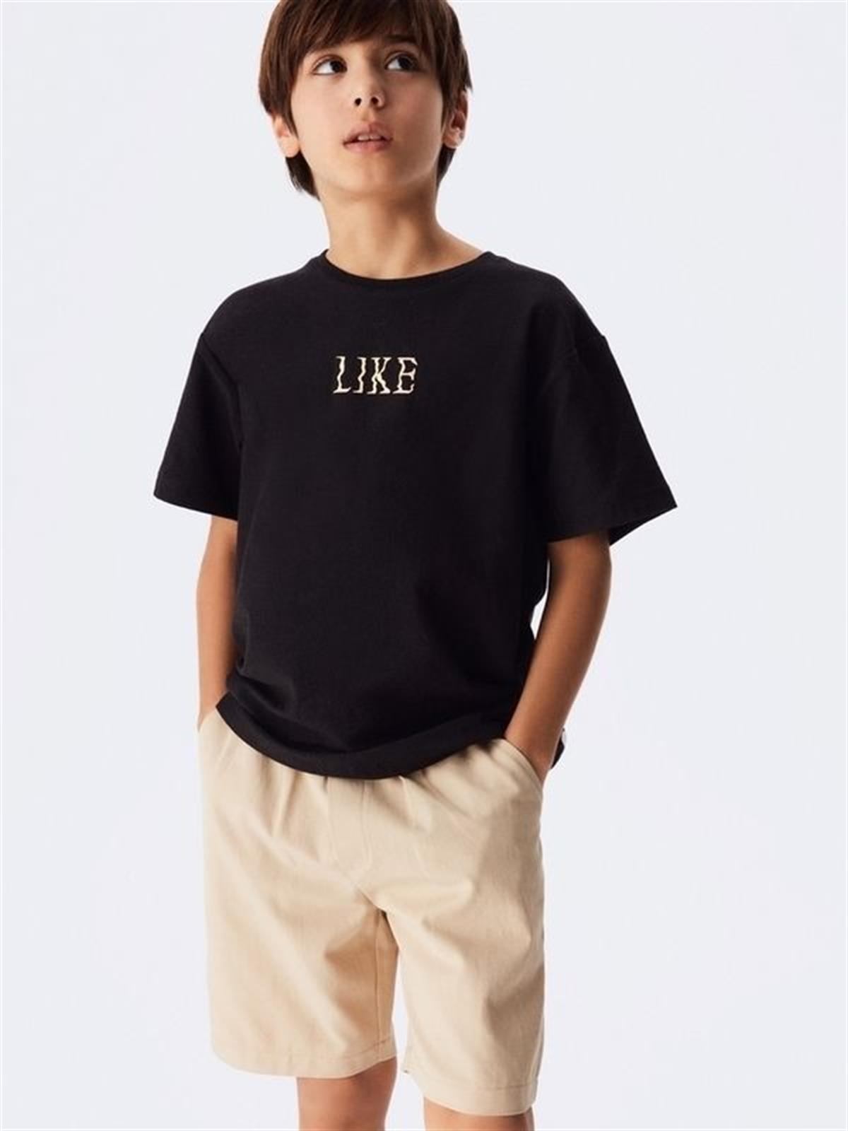 Çocuk Like Yazılı Pamuklu Tshirt