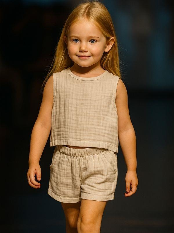 Çocuk Müslin Şortlu Takım