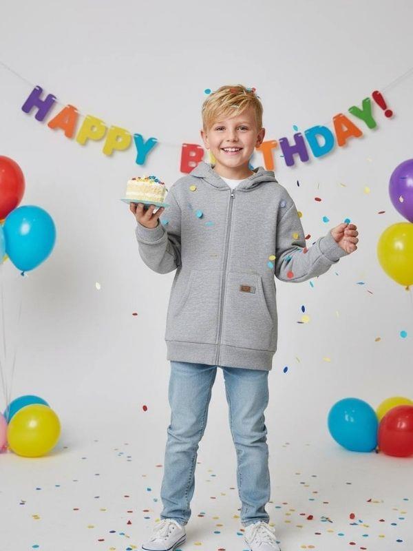 Çocuk Pamuklu Kapüşonlu Basic Hırka