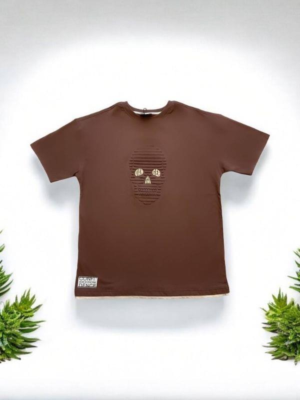 Çocuk Pamuklu Oversize Kuru Kafa Desenli Tshirt