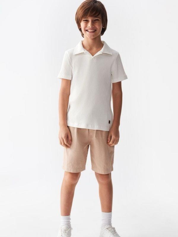 Çocuk Polo Yaka Fitilli T-shirt
