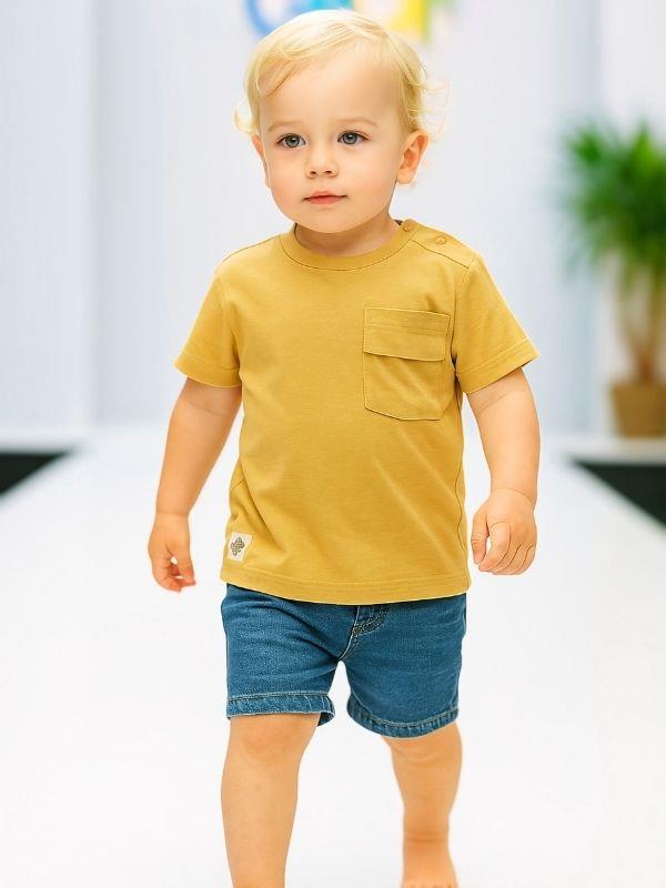 Erkek Bebek Basic Cep Detaylı Tshirt
