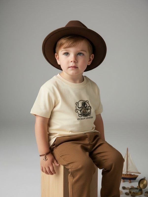 Erkek Bebek Baskılı Tasarım T-shirt