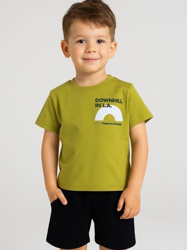 Erkek Bebek Çocuk Keep On Wheels Yazılı T-shirt