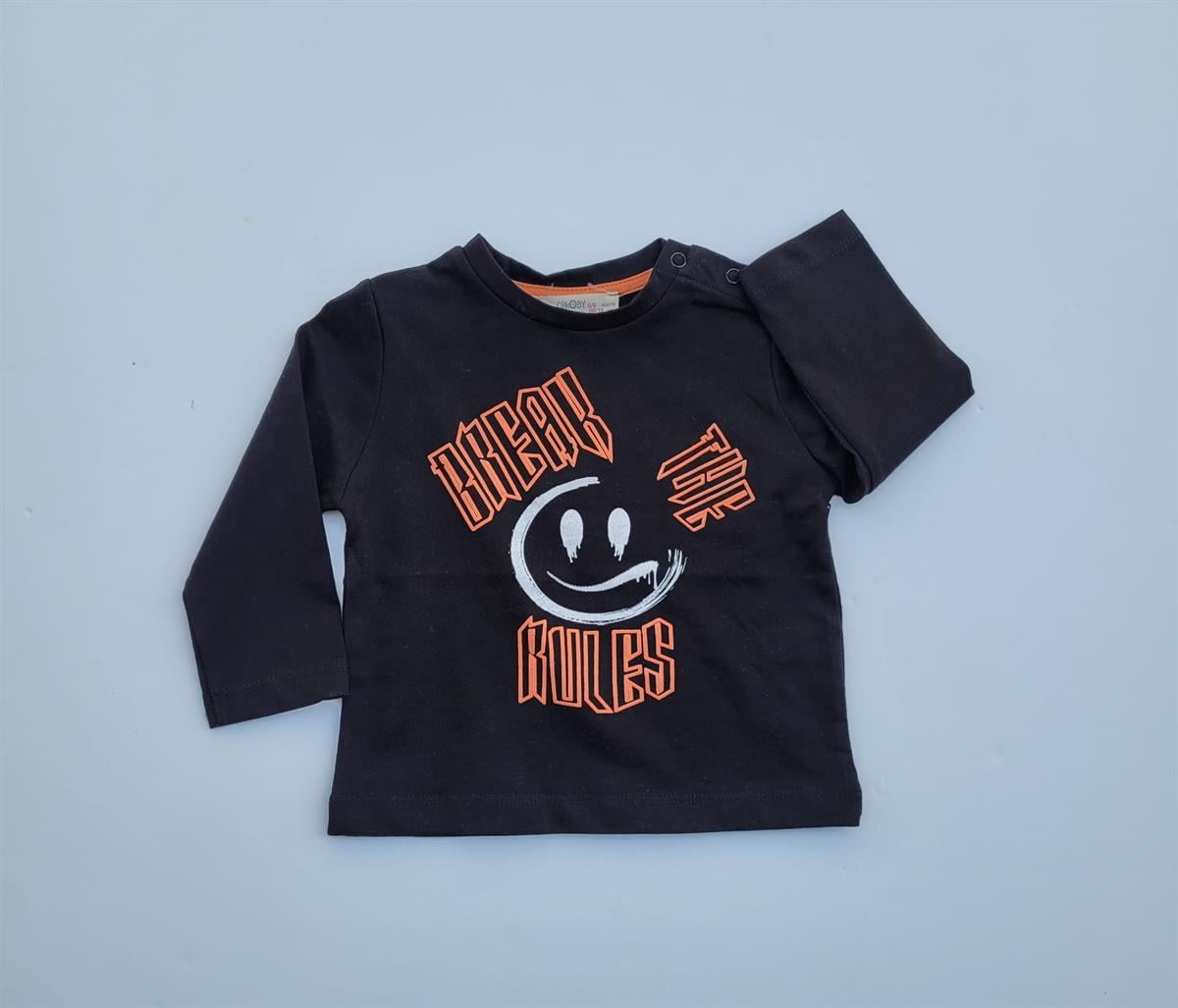 Erkek Bebek Çocuk Yüzde Yüz Pamuklu İnce Uzun Kol Tshirt