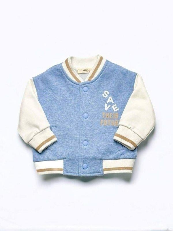 Erkek Bebek İçi Şardonlu Save Yazılı Kolej Hırkası