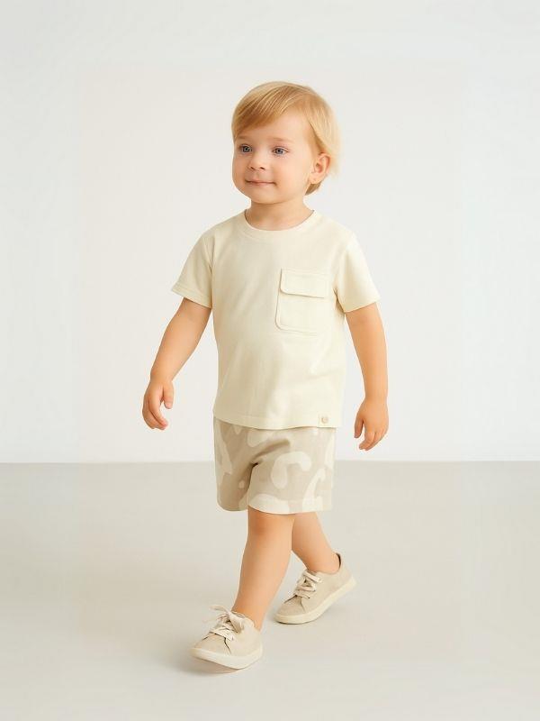 Erkek Bebek Kamuflaj Desenli Cepli Şort