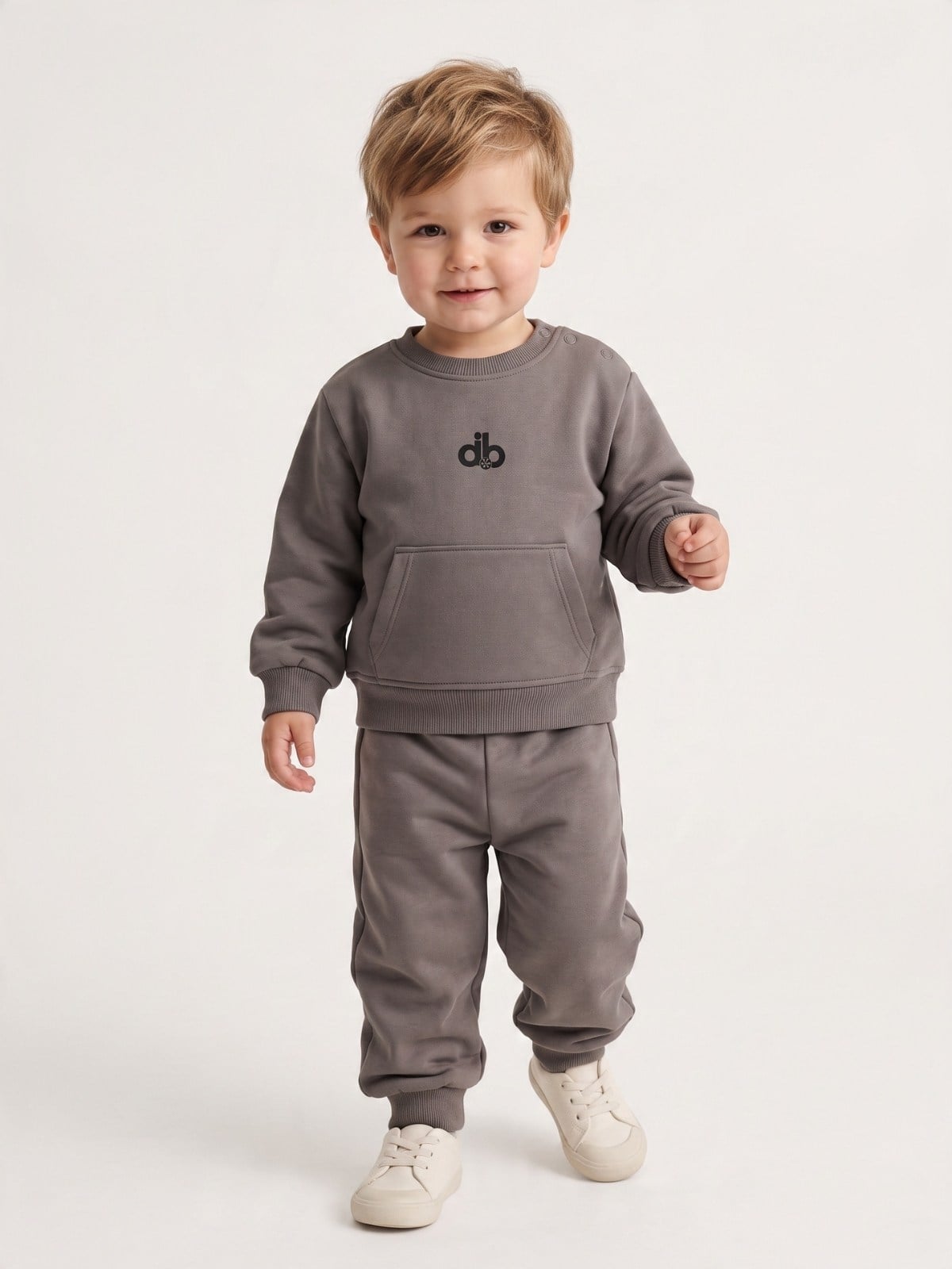 Erkek Bebek Kanguru Cepli Sweatshirt ve Jogger Alt Eşofman Takımı