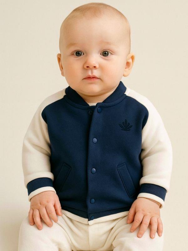 Erkek Bebek Organik Pamuklu İnce Mevsimlik Bomber Ceket