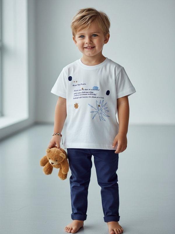 Erkek Bebek Pamuklu Baskılı T-shirt