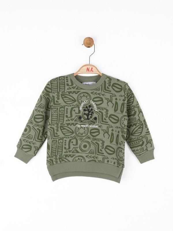 Erkek Bebek Pamuklu İki İplik Yazılı Desert Sweatshirt